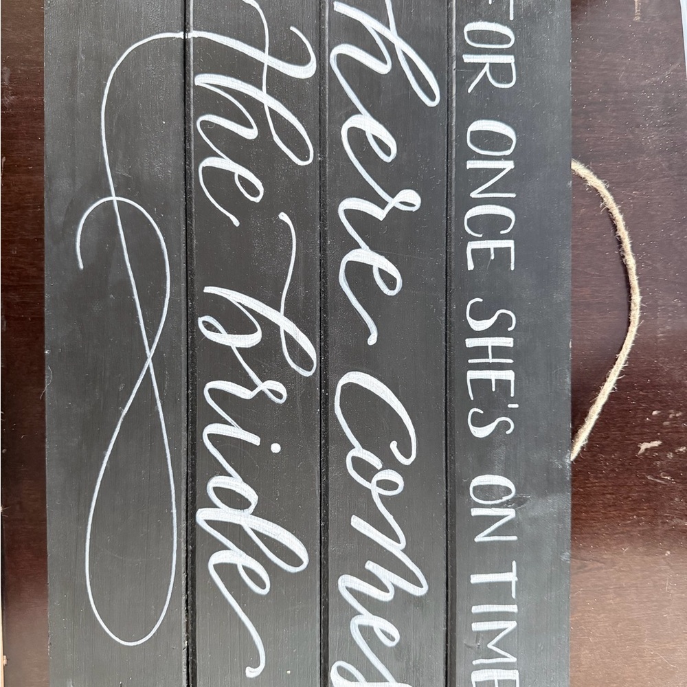 Wooden wedding sign